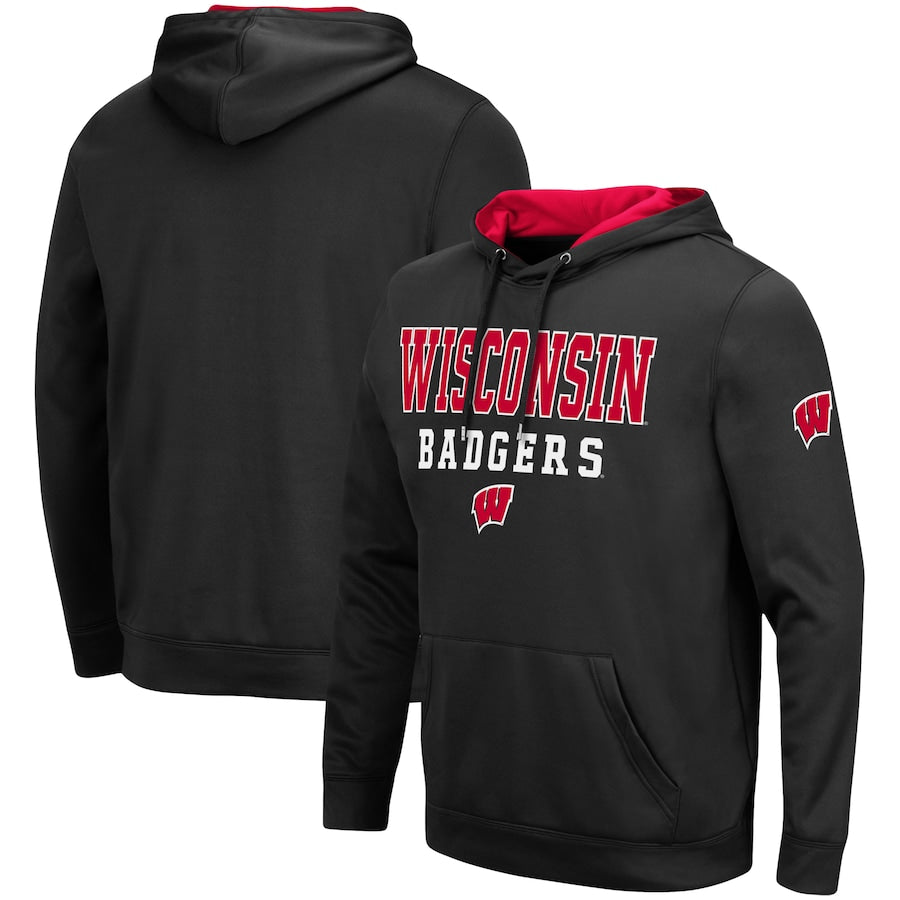 Wisconsin Badgers NCAA UK Colosseum Sunrise Pullover Hoodie - Black - UKASSNI