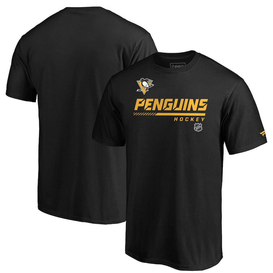 Pittsburgh Penguins Large Fanatics Branded Authentic Pro Core Collection Prime T-Shirt – Black (UK Stock) - UKASSNI