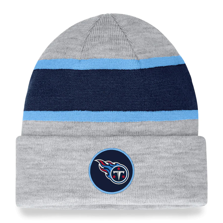 Tennessee Titans NFL UK Fanatics Branded Logo Cuffed Knit Hat - Heather Gray - UKASSNI