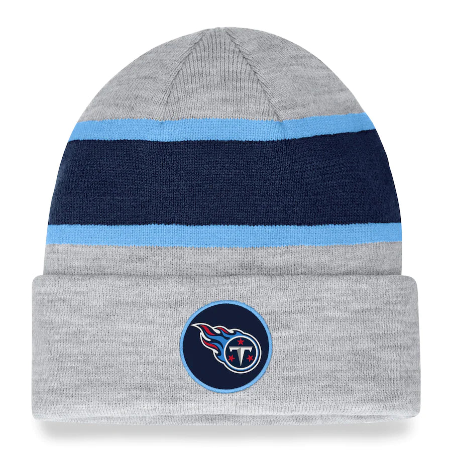 Tennessee Titans NFL Fanatics Branded Logo Cuffed Knit Hat – Heather Gray (UK Stock) - UKASSNI