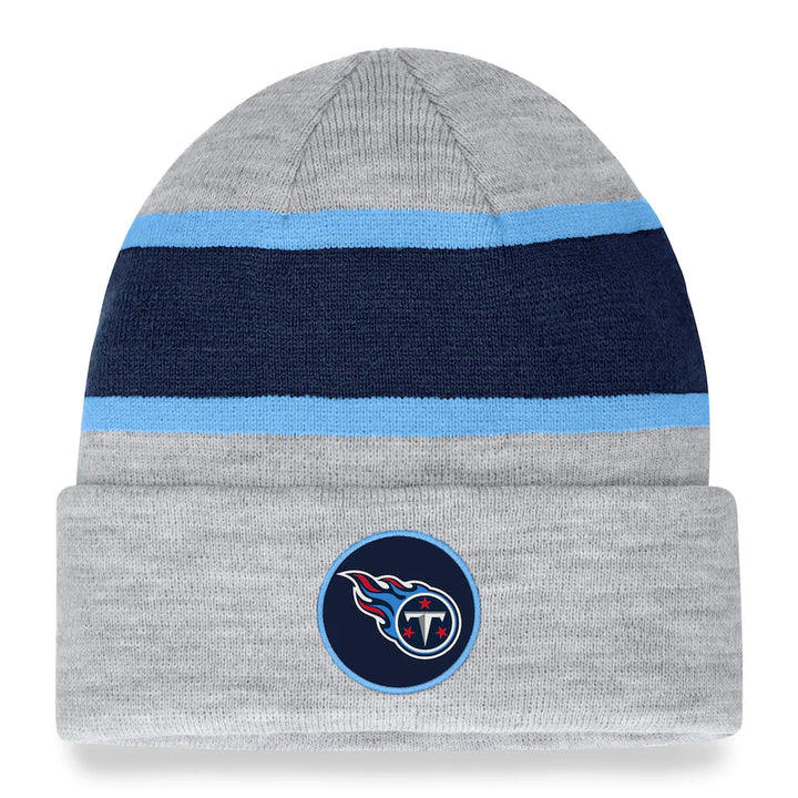 Tennessee Titans NFL Fanatics Branded Logo Cuffed Knit Hat – Heather Gray (UK Stock) - UKASSNI