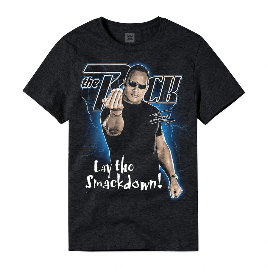 The Rock Legends WWE UK T-Shirt - Heathered Black - UKASSNI