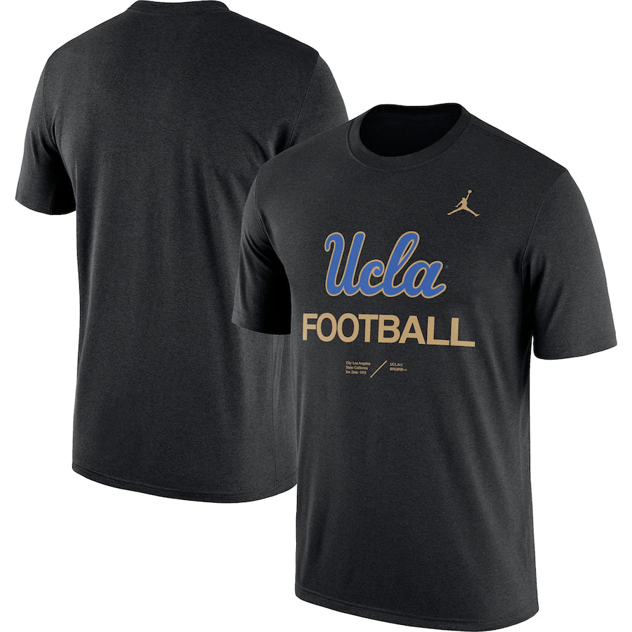 UCLA Bruins NCAA UK Jordan Brand Football Legend Performance T-Shirt - Heather Black - UKASSNI
