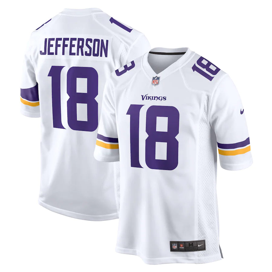 Minnesota Vikings NFL UK Large Justin Jefferson Nike Game Player Jersey - White - UKASSNI