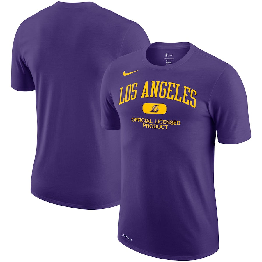 Los Angeles Lakers Large NBA UK Nike Essential Heritage Performance T-Shirt - Purple - UKASSNI