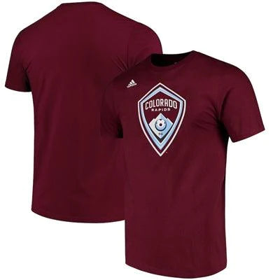 Colorado Rapids MLS UK Small Adidas Burgundy Logo Set T-Shirt - UKASSNI