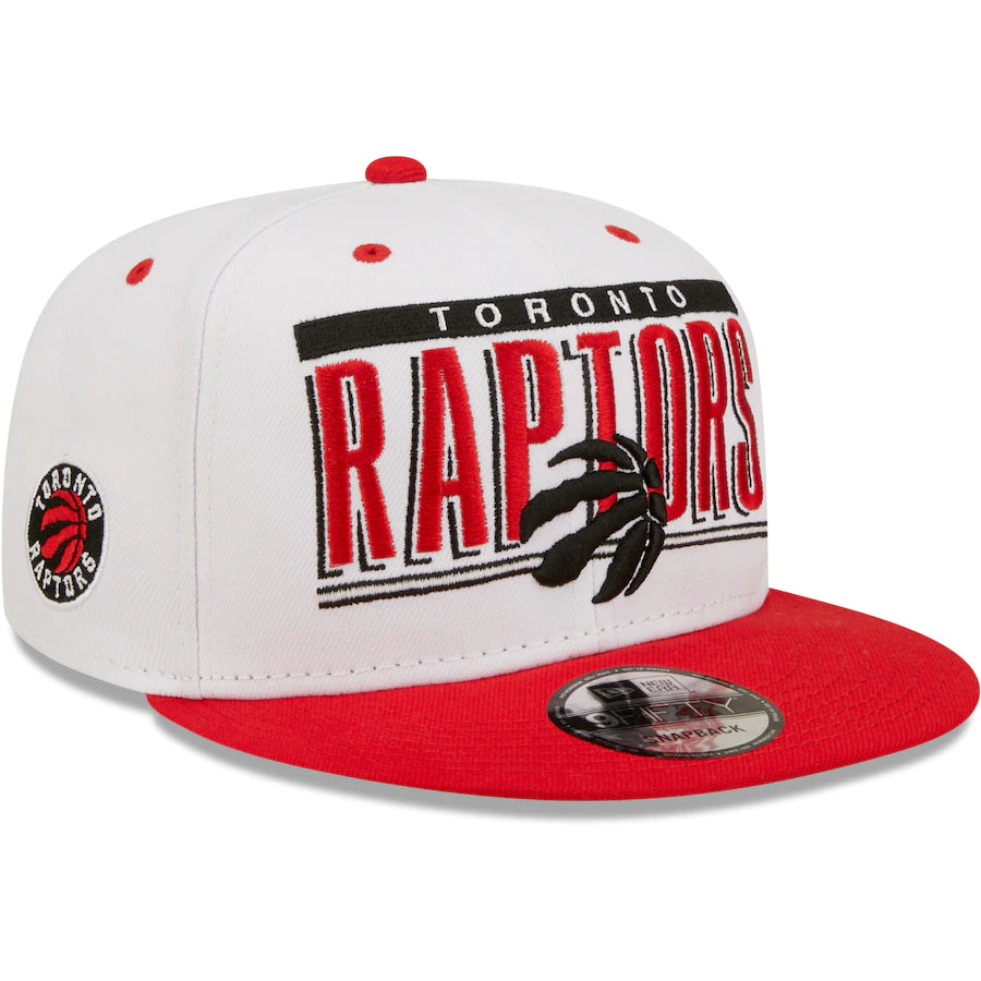 Toronto Raptors NBA UK New Era Retro Title 9FIFTY Snapback Hat - White/Red - UKASSNI