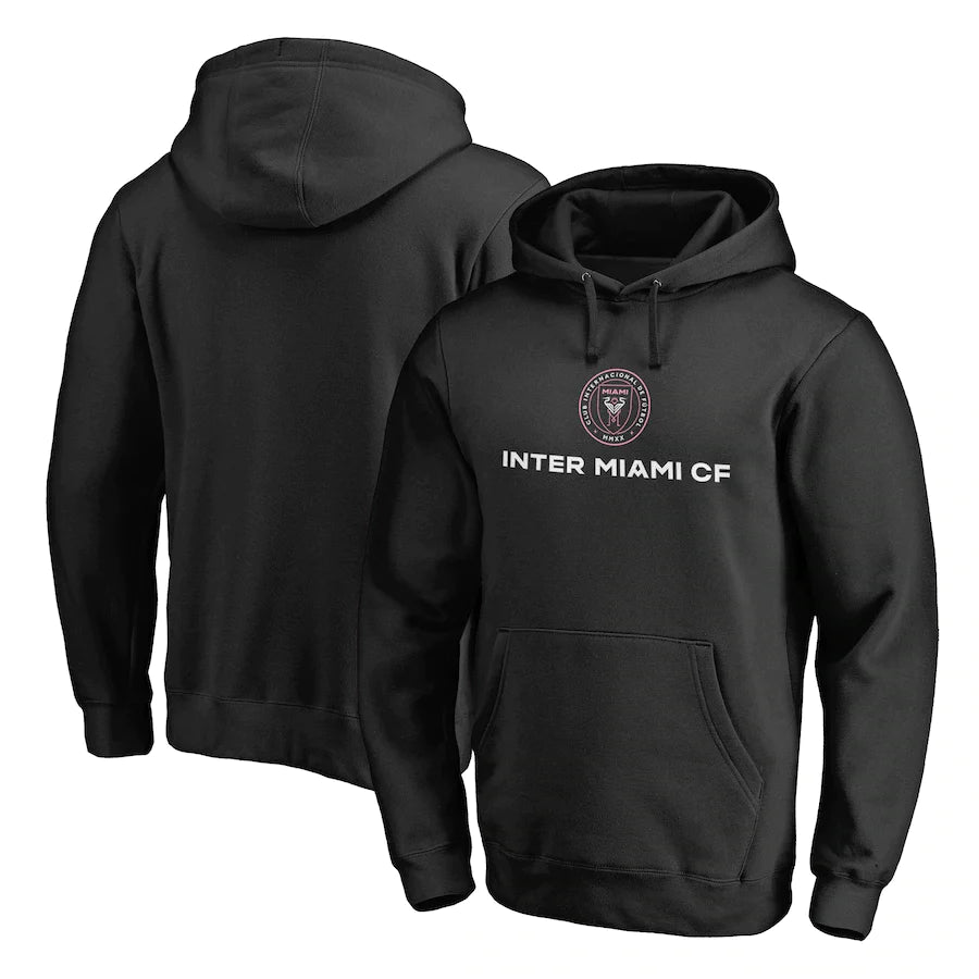 Inter Miami CF MLS UK Fanatics Branded Primary Logo Pullover Hoodie - Black - UKASSNI