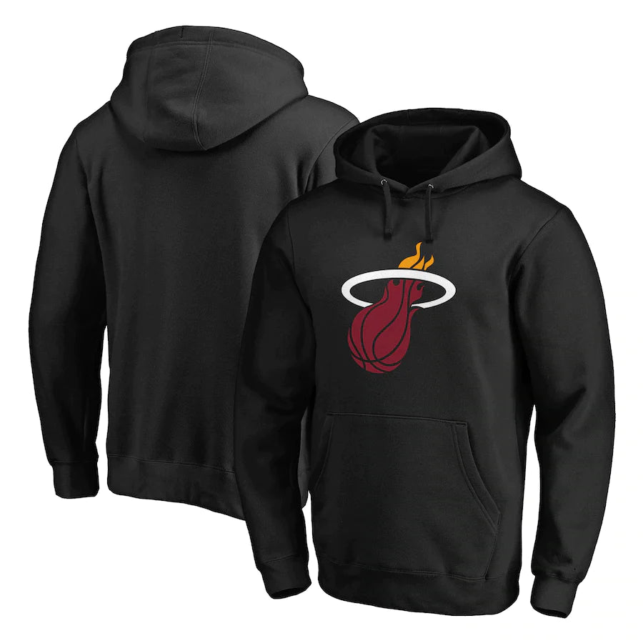 Miami Heat NBA UK Fanatics Branded Primary Team Logo Pullover Hoodie - Black - UKASSNI
