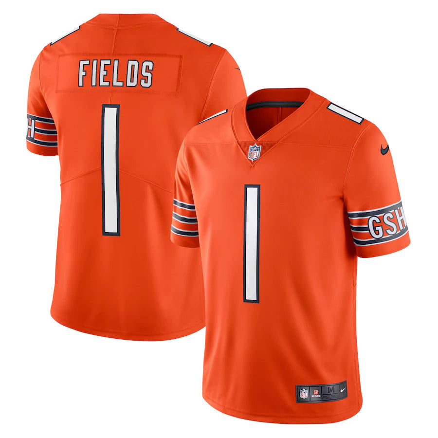 Chicago Bears Justin Fields Nike Vapor Limited Jersey - Orange - Size Medium - NFL UK American Football - UKASSNI