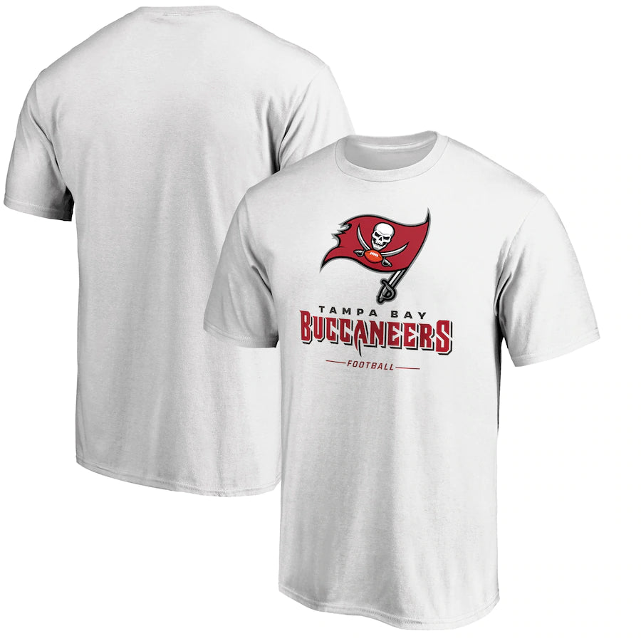 Tampa Bay Buccaneers NFL UK Fanatics Branded Team Lockup Logo T-Shirt - White - UKASSNI
