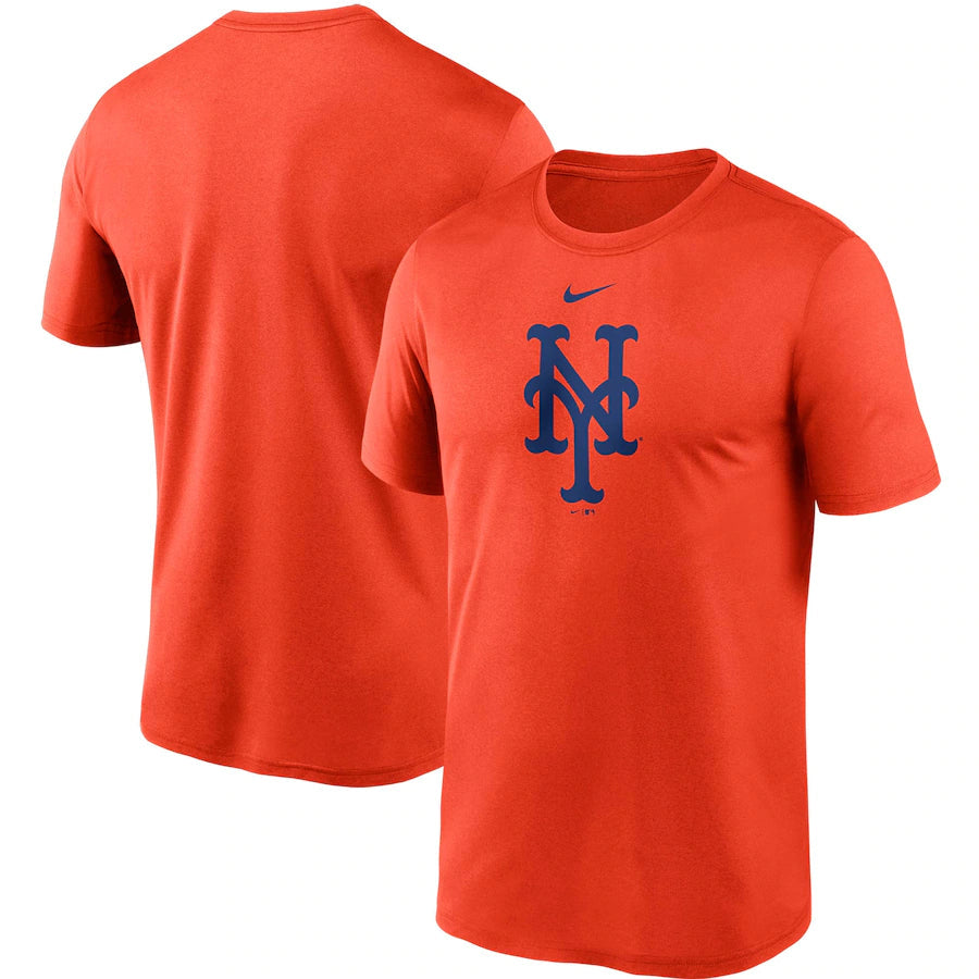 New York Mets MLB UK Nike Team Large Logo Legend Performance T-Shirt - Orange - UKASSNI