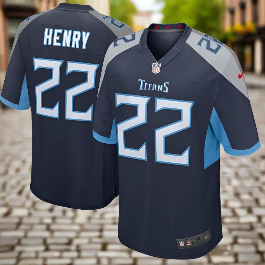 Tennessee Titans NFL UK Derrick Henry Nike Player Game Jersey - Navy - UKASSNI