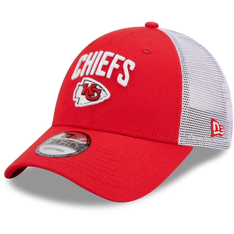 Kansas City Chiefs NFL UK New Era Team Title Trucker 9FORTY Snapback Hat - Red/White - UKASSNI