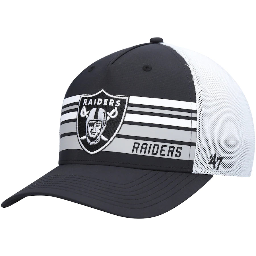 Las Vegas Raiders NFL UK '47 Altitude II MVP Trucker Snapback Hat - Black/White - UKASSNI