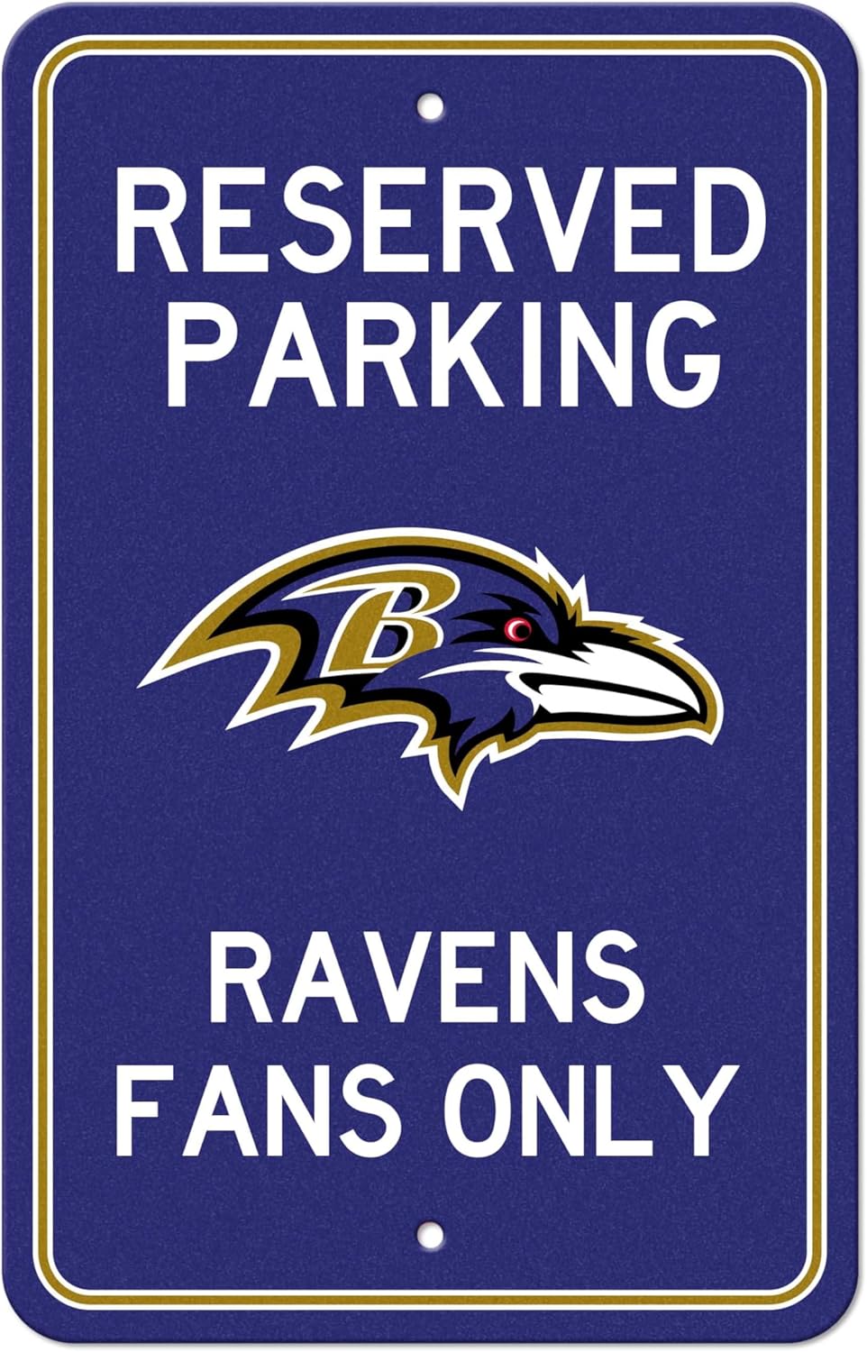 Baltimore Ravens NFL Wincraft Reserved Parking Sign – (UK Stock) - UKASSNI