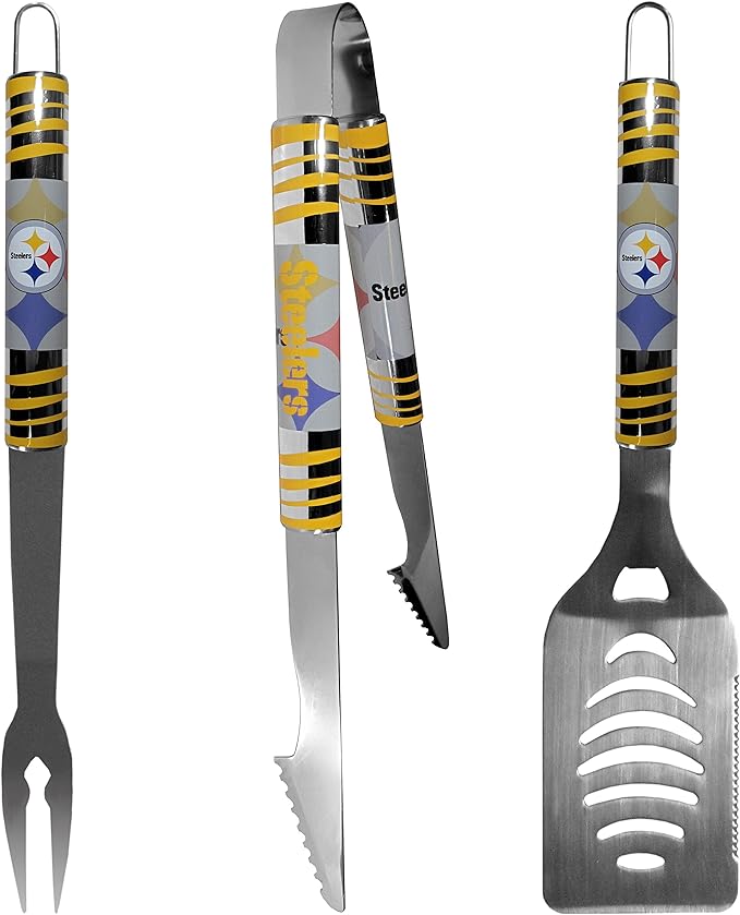Pittsburgh Steelers Siskiyou UK BBQ Set (3-Piece) (UK Stock) - UKASSNI