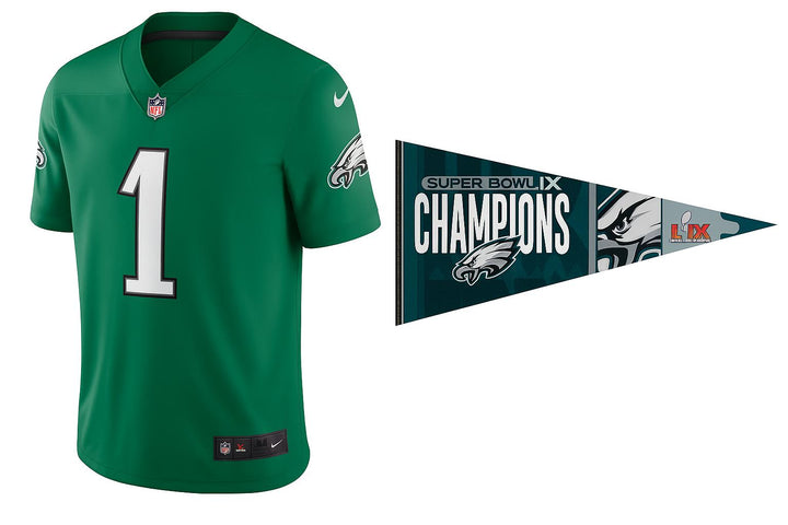 Philadelphia Eagles NFL UK Small Jalen Hurts Nike Fuse Jersey – Kelly Green – Free Pennant (UK Stock) - UKASSNI