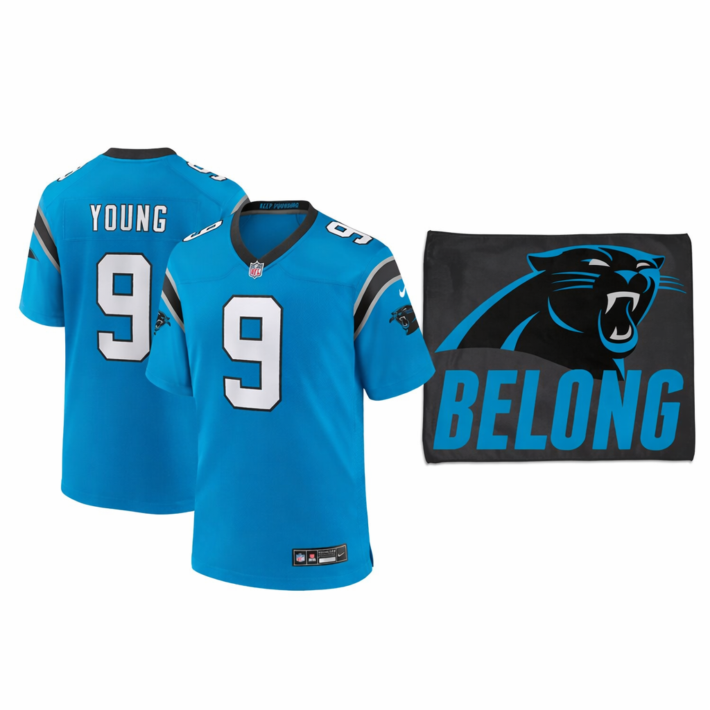 Carolina Panthers NFL Bryce Young Nike Alternate Game Jersey + FREE Rally Towel – Large (UK Stock) - UKASSNI