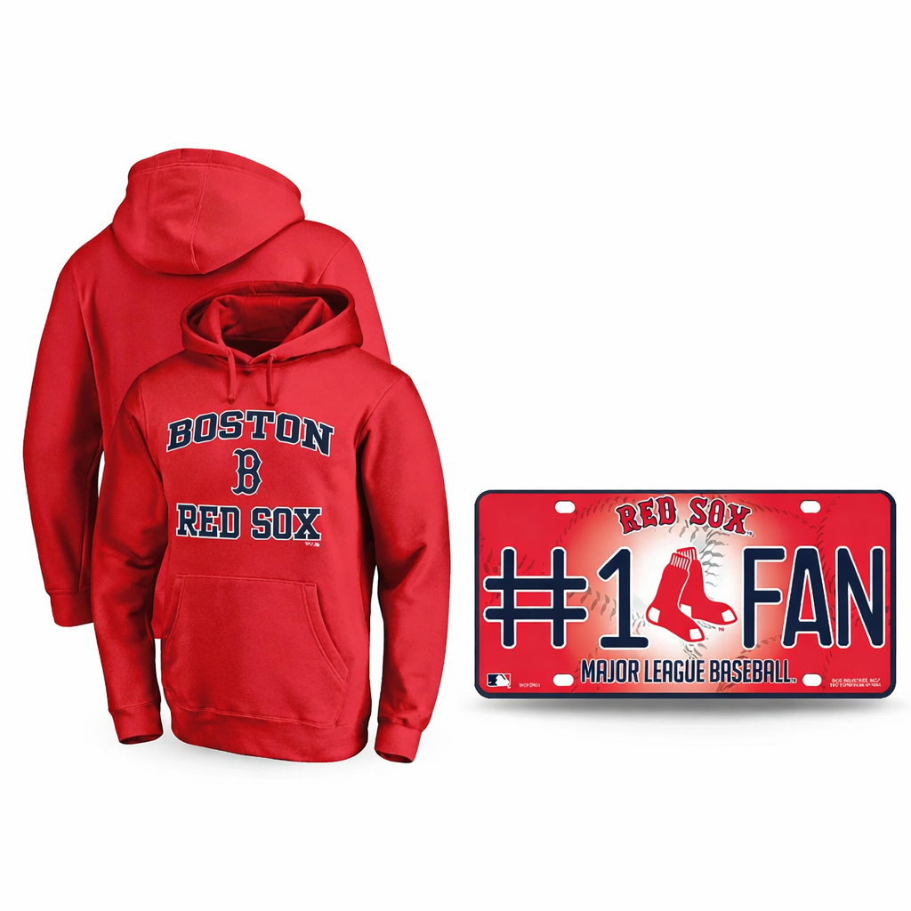Boston Red Sox MLB Hoodie & free #1 Fan Sign Bundle – Large (UK Stock) - UKASSNI