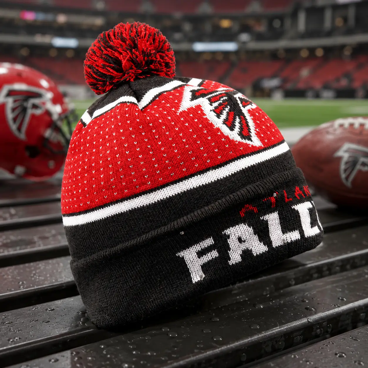 Atlanta Falcons Beanie - NFL Big Logo Full Knit Light-Up – Red (UK Ready) by UK American Sports Store