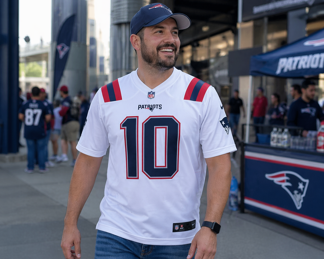 New England Patriots NFL Drake Maye Nike Game Player Jersey – White (UK Stock)