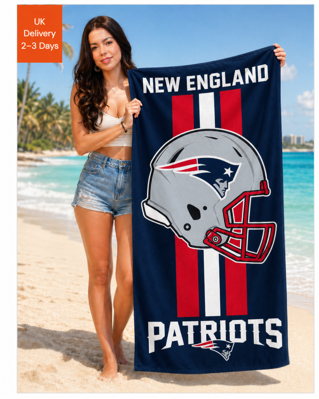 New England Patriots NFL WinCraft Fiber Beach Towel (UK Stock)