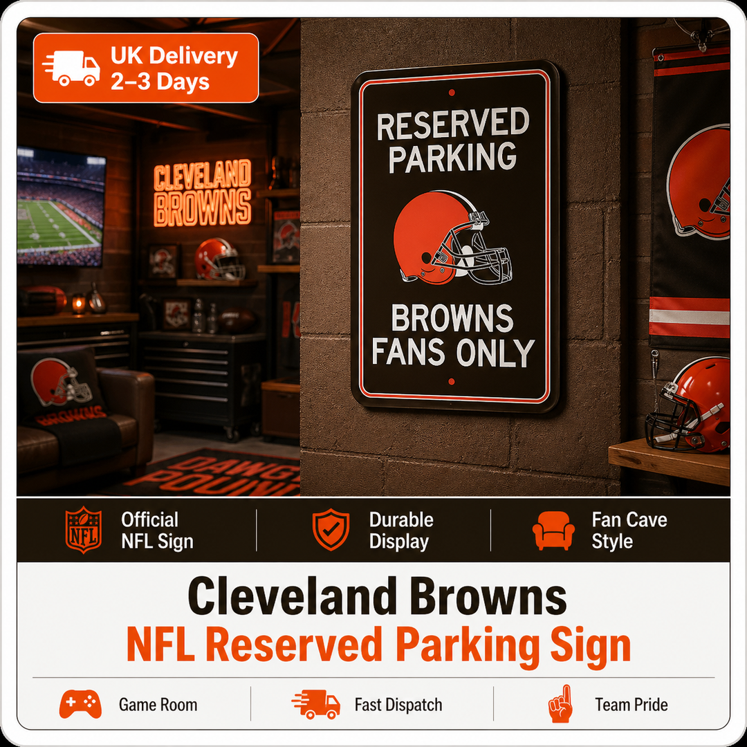 Cleveland Browns NFL Wincraft Reserved Parking Sign – (UK Stock) - UKASSNI