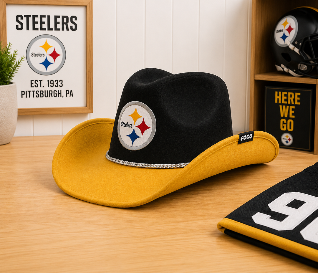 Pittsburgh Steelers NFL Two-Tone Cowboy Hat – UK Stock