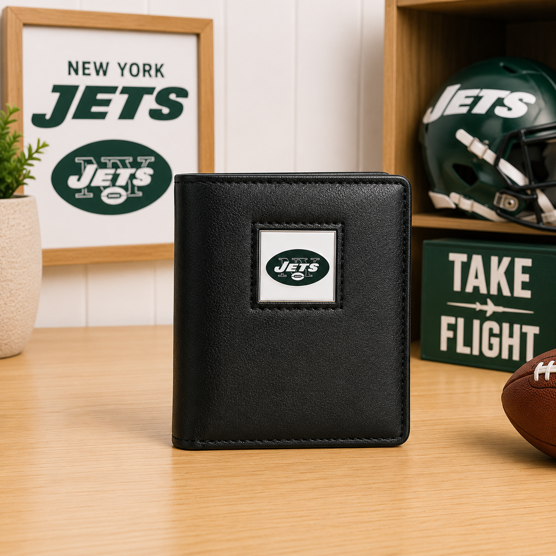 New York Jets NFL Fine‑Grain Leather Wallet – (UK Stock)