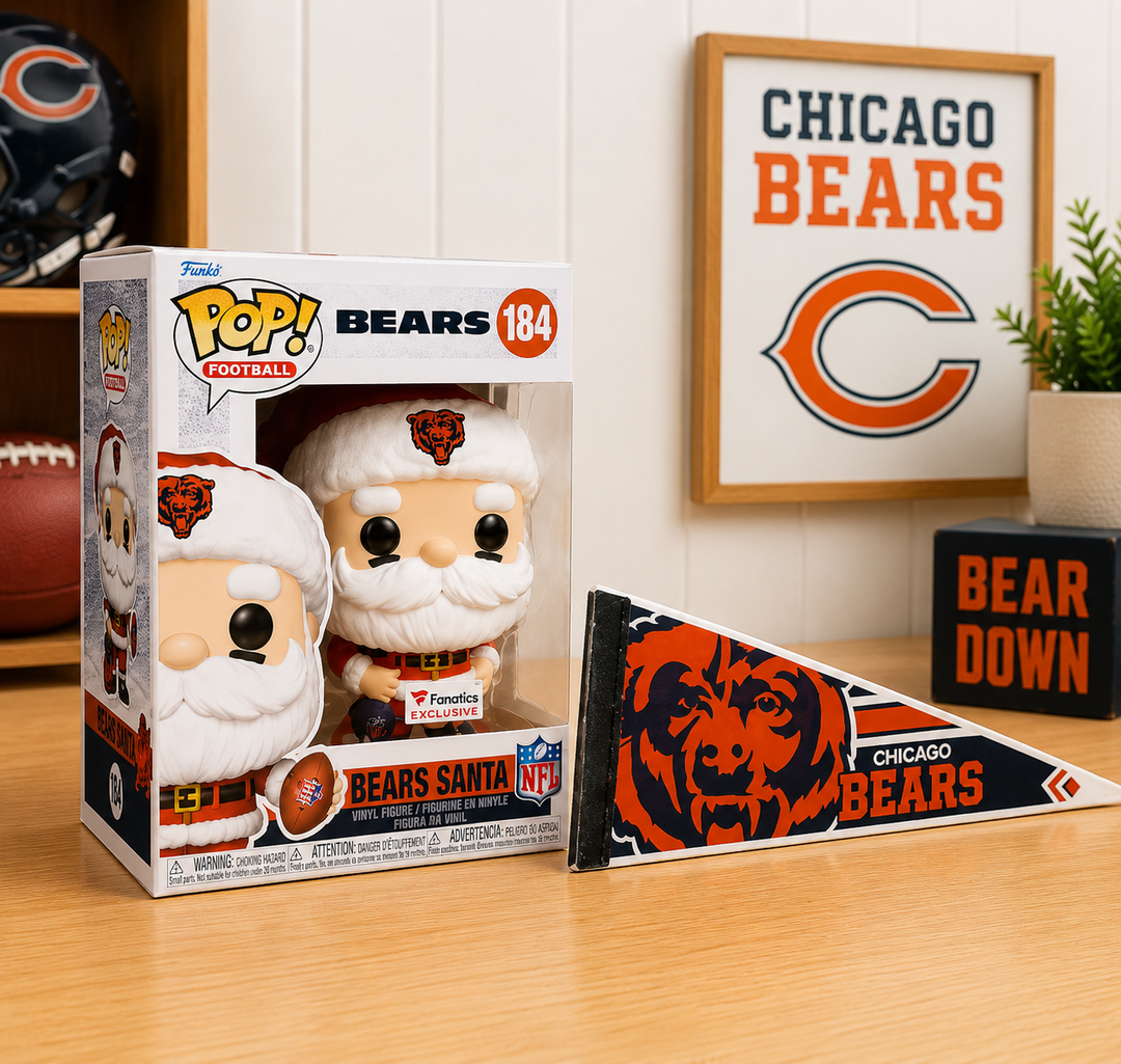 Chicago Bears NFL Funko Santa Figure + Pennant Bundle (UK Stock)