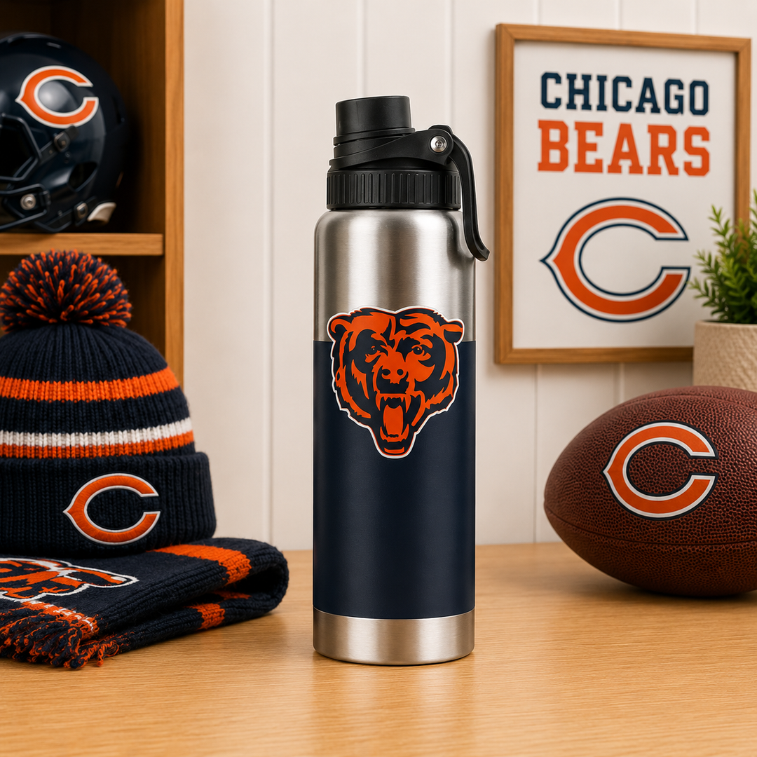 Chicago Bears 21 oz Twist-Top Water Bottle – (UK Stock)