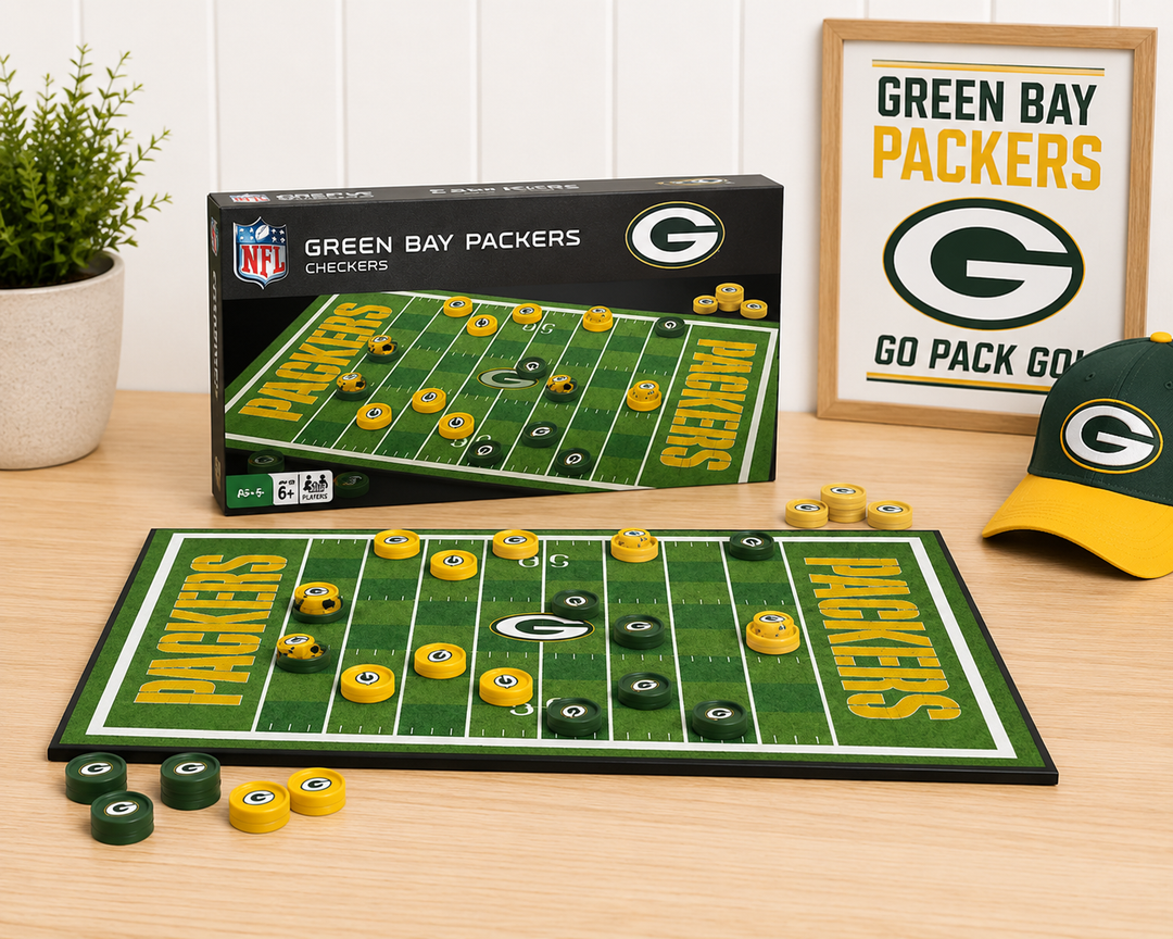 Green Bay Packers NFL Checkers Set (UK Stock)