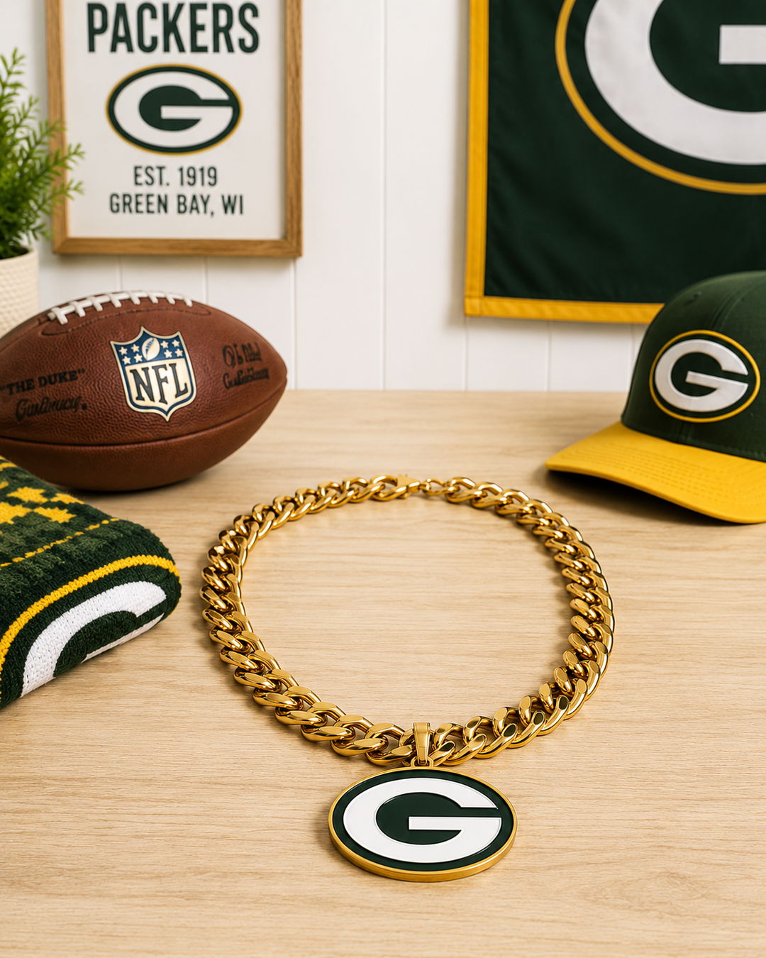 Green Bay Packers NFL FanFave Fan Chain (UK Stock)