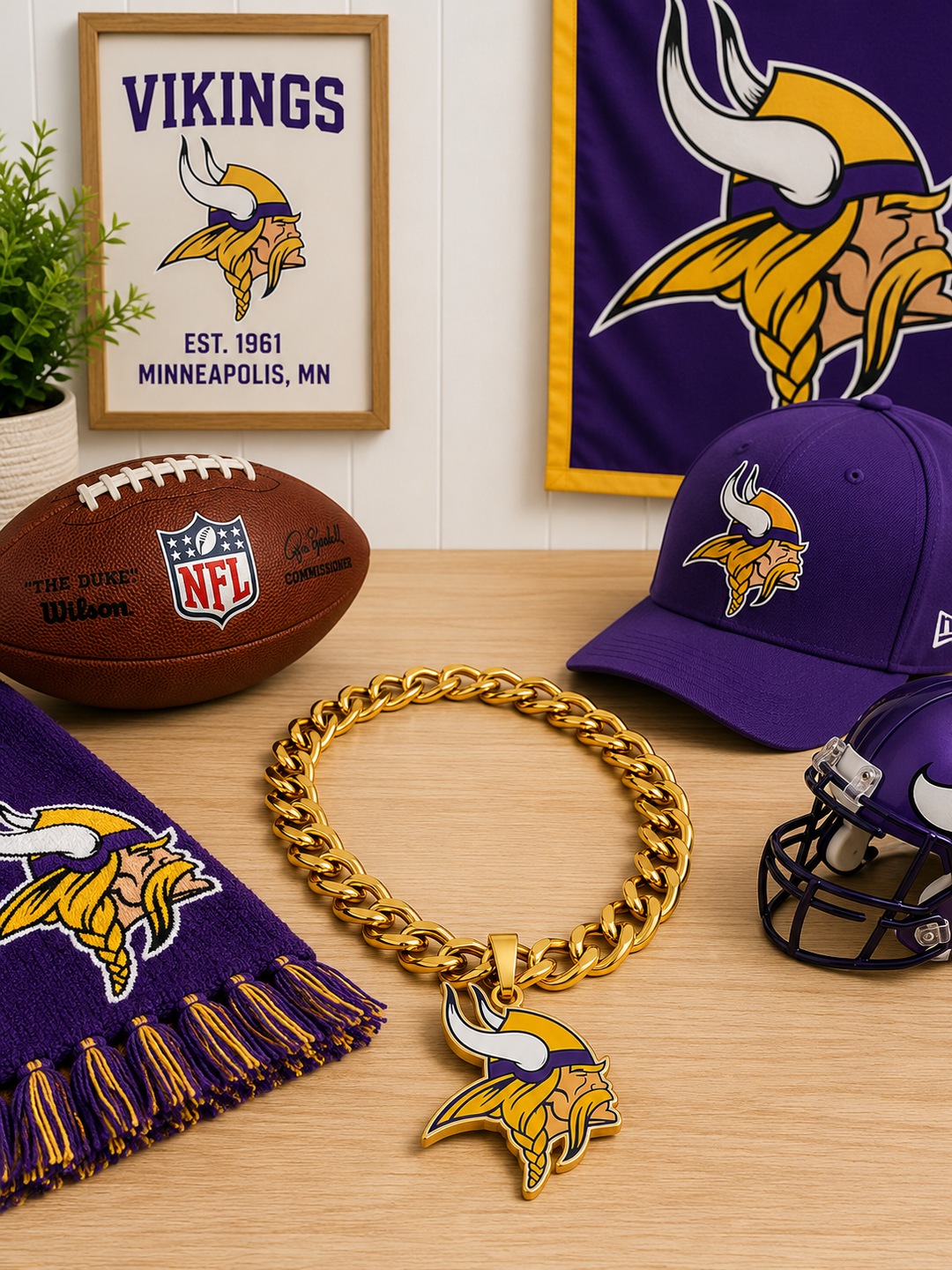 Minnesota Vikings NFL Logo FanFave Fan Chain – (UK Stock)