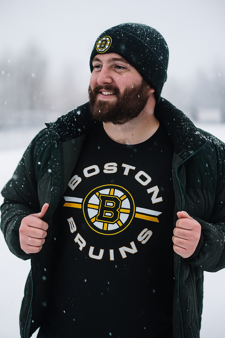 Boston Bruins NHL UK Large '47 Assist Super Rival T-Shirt - Black - UKASSNI