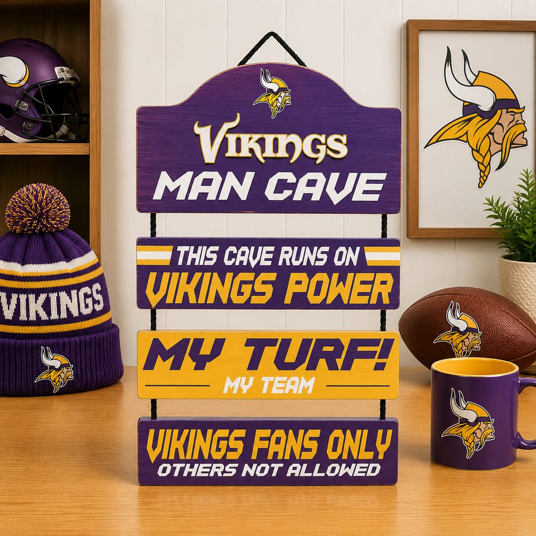 Minnesota Vikings NFL Man Cave Dangle Sign – (UK Stock)