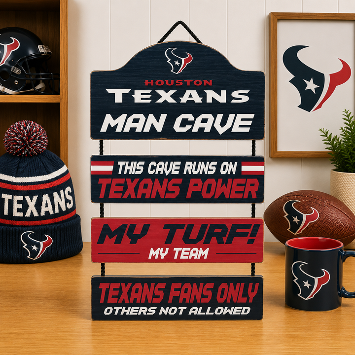 Houston Texans NFL Man Cave Dangle Sign – (UK Stock)