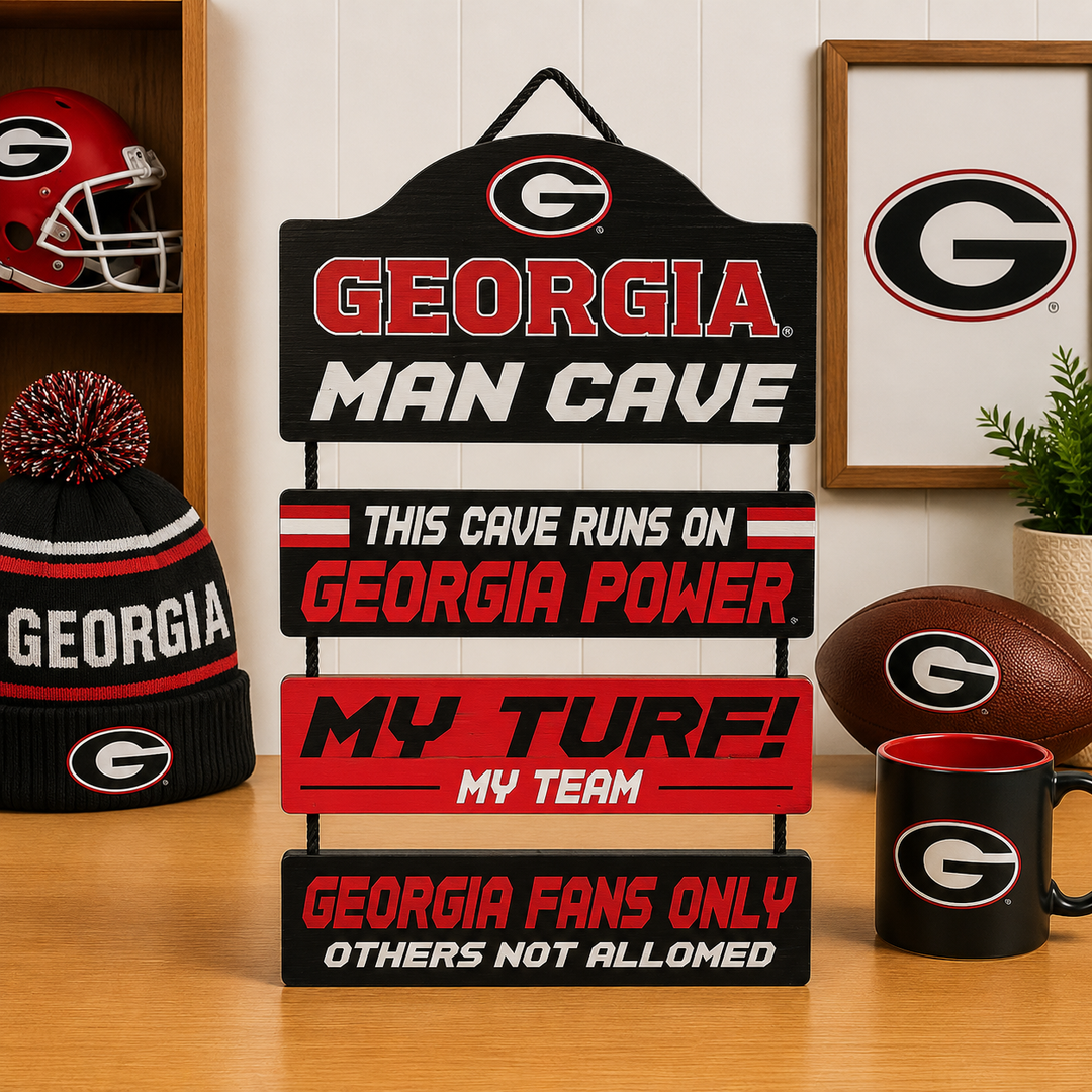 Georgia Bulldogs NCAA Man Cave Dangle Sign (UK Stock)