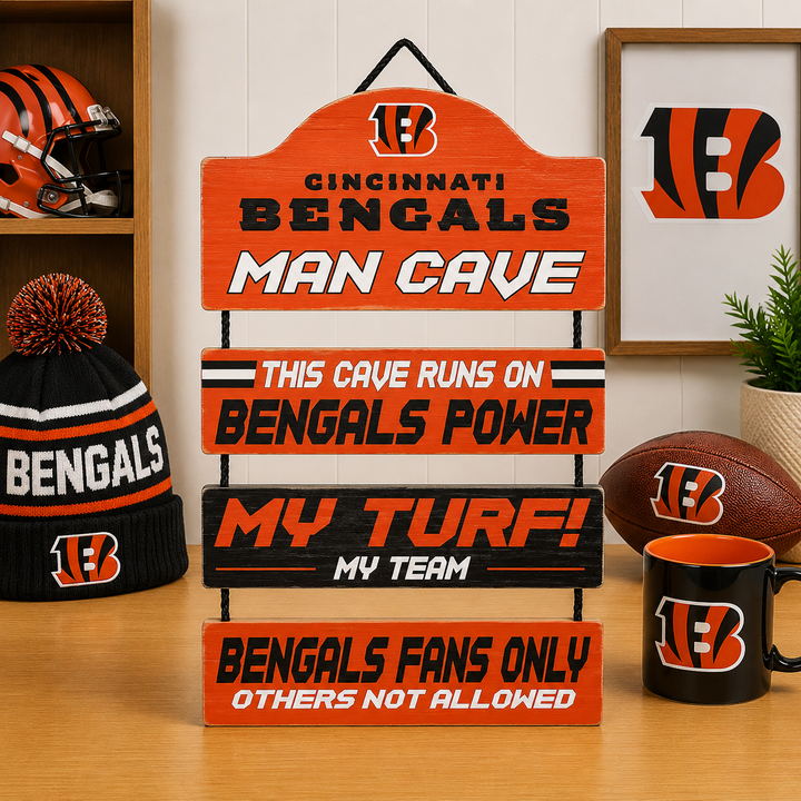 Cincinnati Bengals NFL Man Cave Dangle Sign – (UK Stock)