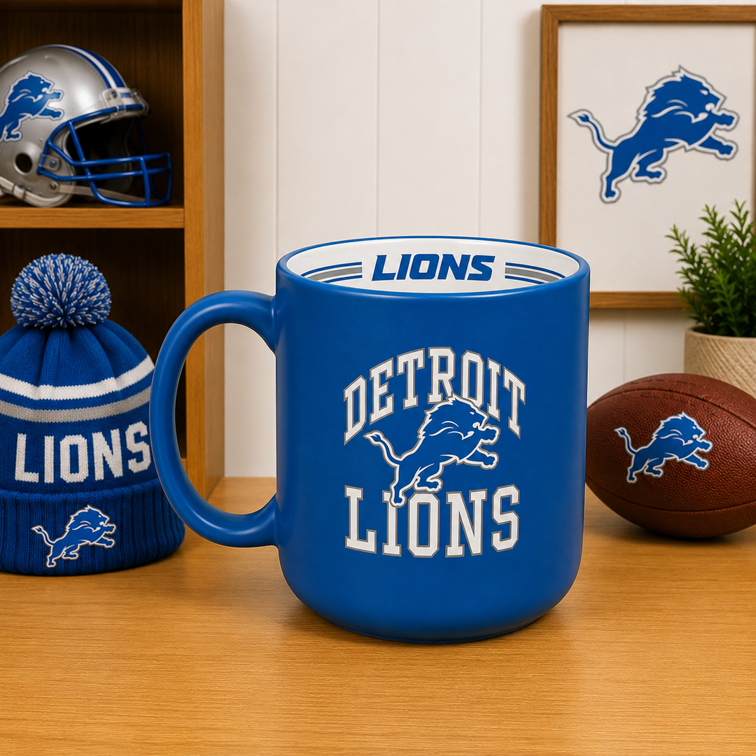 Detroit Lions 15oz Stripe Mug (UK Stock)