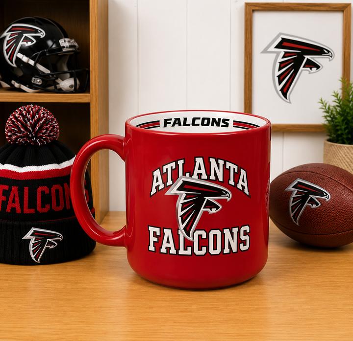 Atlanta Falcons Mug - NFL Stripe 15oz – Red (UK Ready) by UK American Sports Store