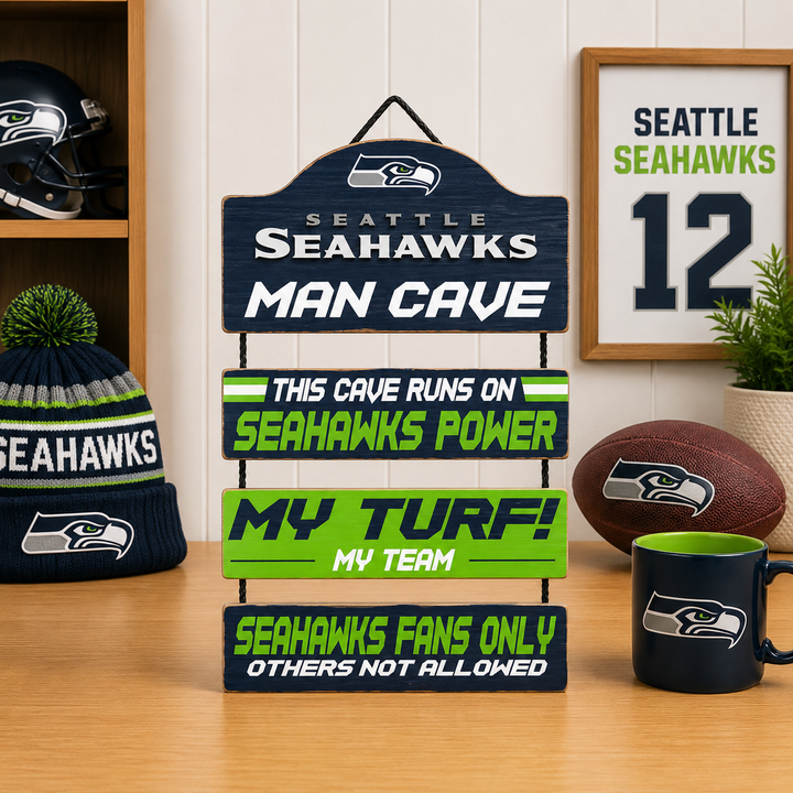 Seattle Seahawks NFL UK Man Cave Dangle Sign (UK Stock)