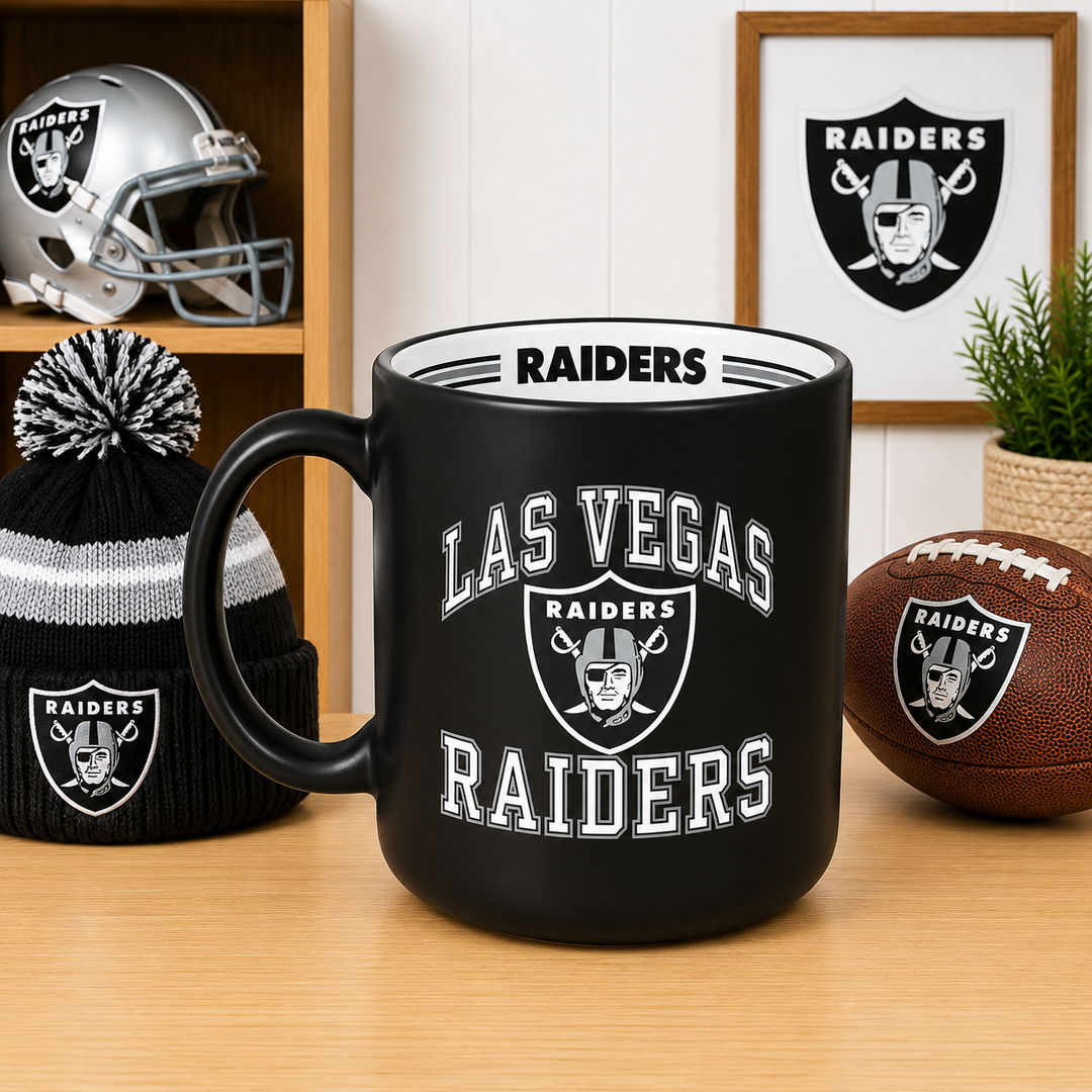 Las Vegas Raiders NFL UK 15oz. Stripe Mug (UK Stock)