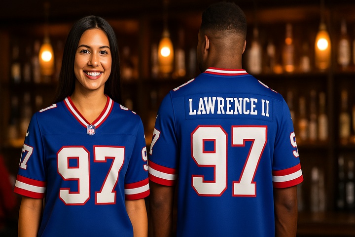 New York Giants NFL UK 2XL Dexter Lawrence II Nike Game Player Jersey – Royal (UK Stock)