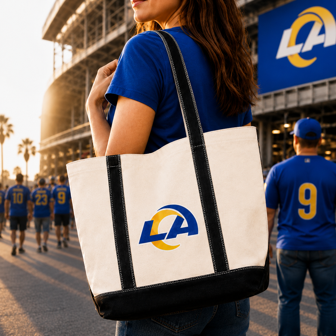 Los Angeles Rams NFL Logo Brands Canvas Tote Bag (UK Stock)