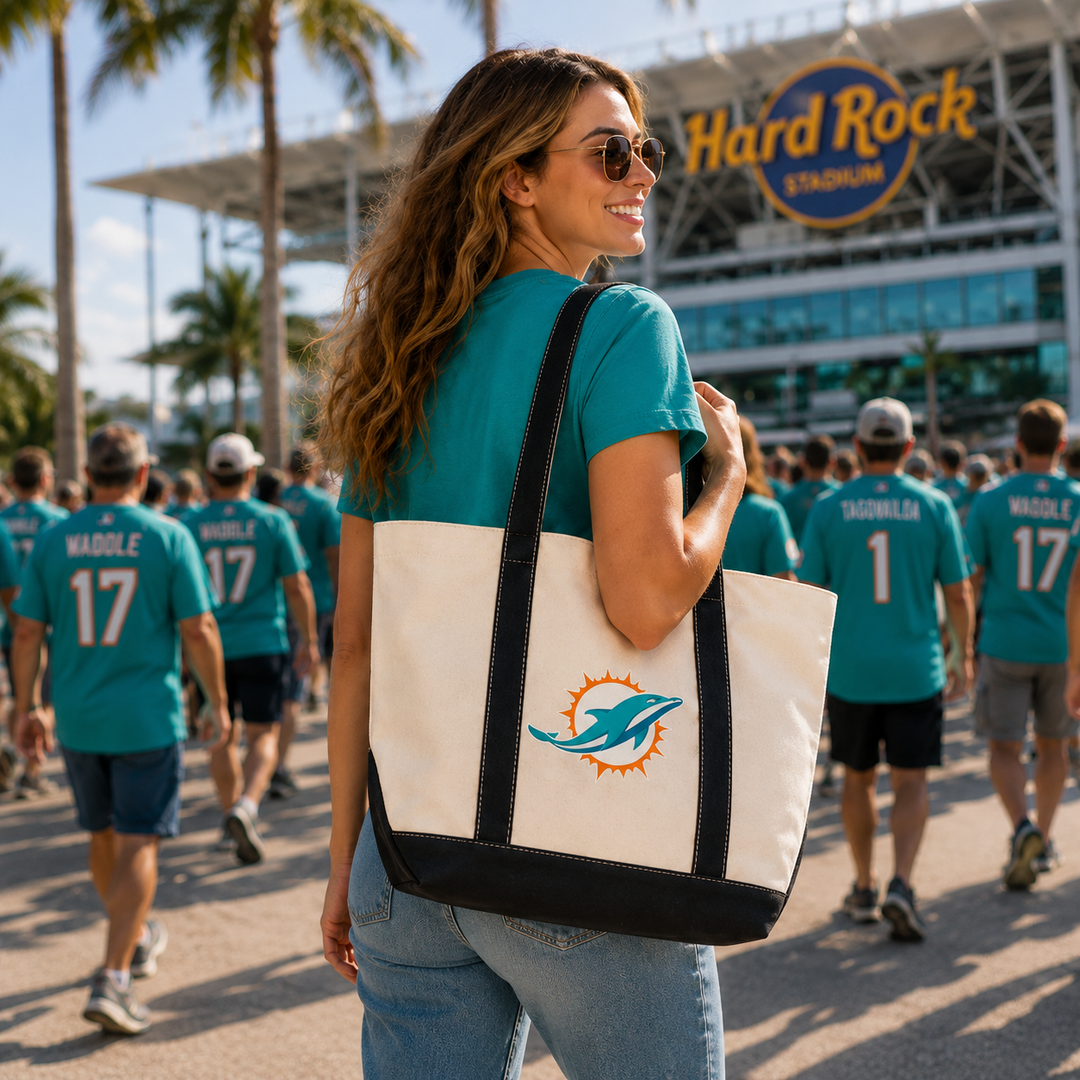 Miami Dolphins NFL Canvas Tote Bag (UK Stock)