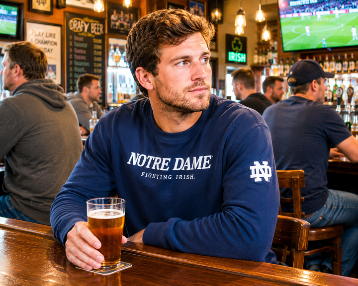 Notre Dame Fighting Irish NCAA Fanatics Unlimited Pullover Sweatshirt – Navy – Small (UK Stock)