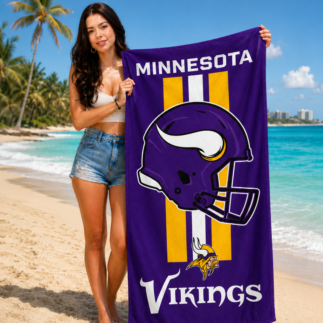 Minnesota Vikings NFL WinCraft Fiber Beach Towel (UK Stock)