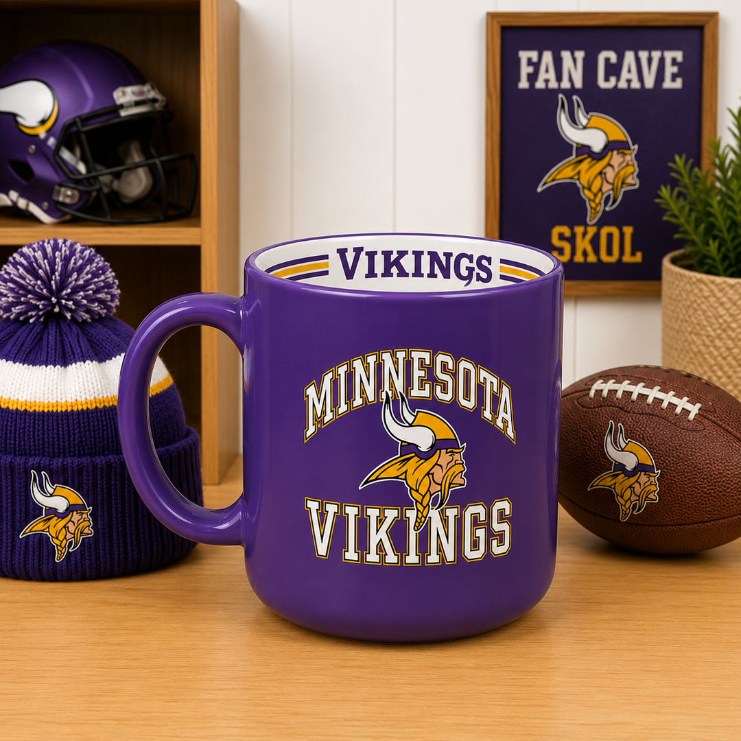 Minnesota Vikings 15oz Stripe Mug – (UK Stock)